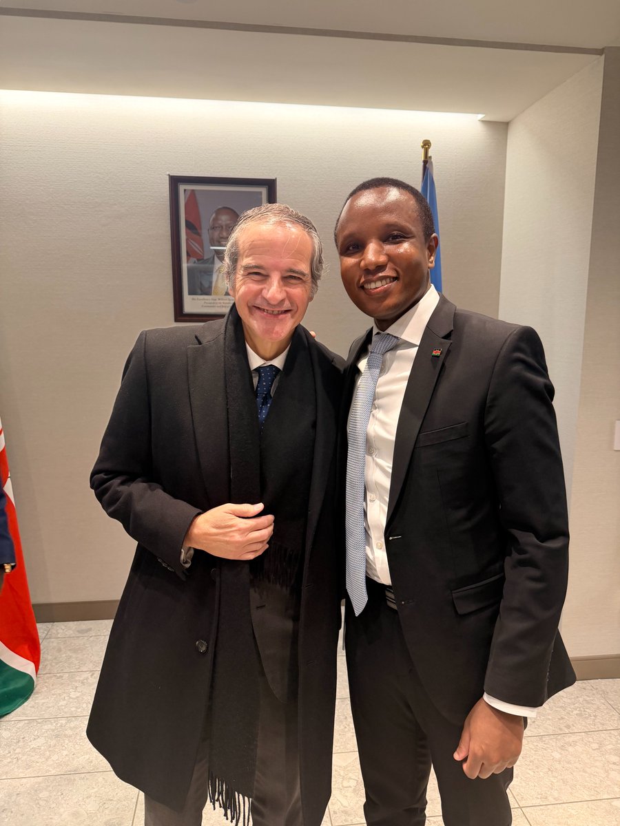 RG_Mutethia's tweet photo. A great privilege to be entrusted with coordinating the high-level dialogue held today at the @KenyaMissionUN between the New York–based African-Group Permanent Representatives and Mr. Rafael Grossi, Director General @iaeaorg https://t.co/UTz2oT60F0