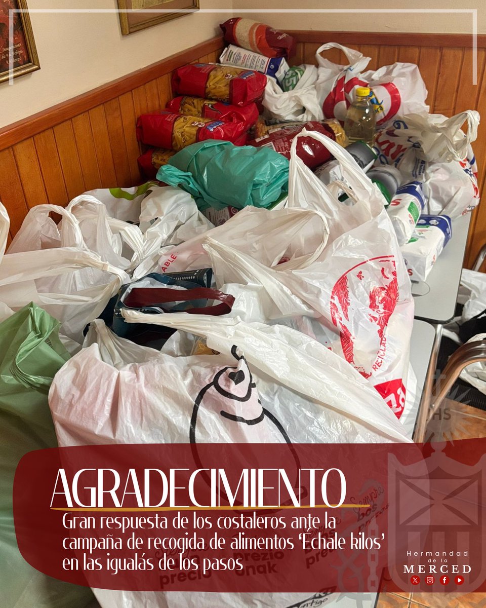 Hdad_Merced's tweet image. #𝑨𝑮𝑹𝑨𝑫𝑬𝑪𝑰𝑴𝑰𝑬𝑵𝑻𝑶 | Gran respuesta por parte de los costaleros y capataces en la campaña ‘Échale kilos’ durante las igualás de los pasos.
Que nuestros Sagrados Titulares os lo premien.