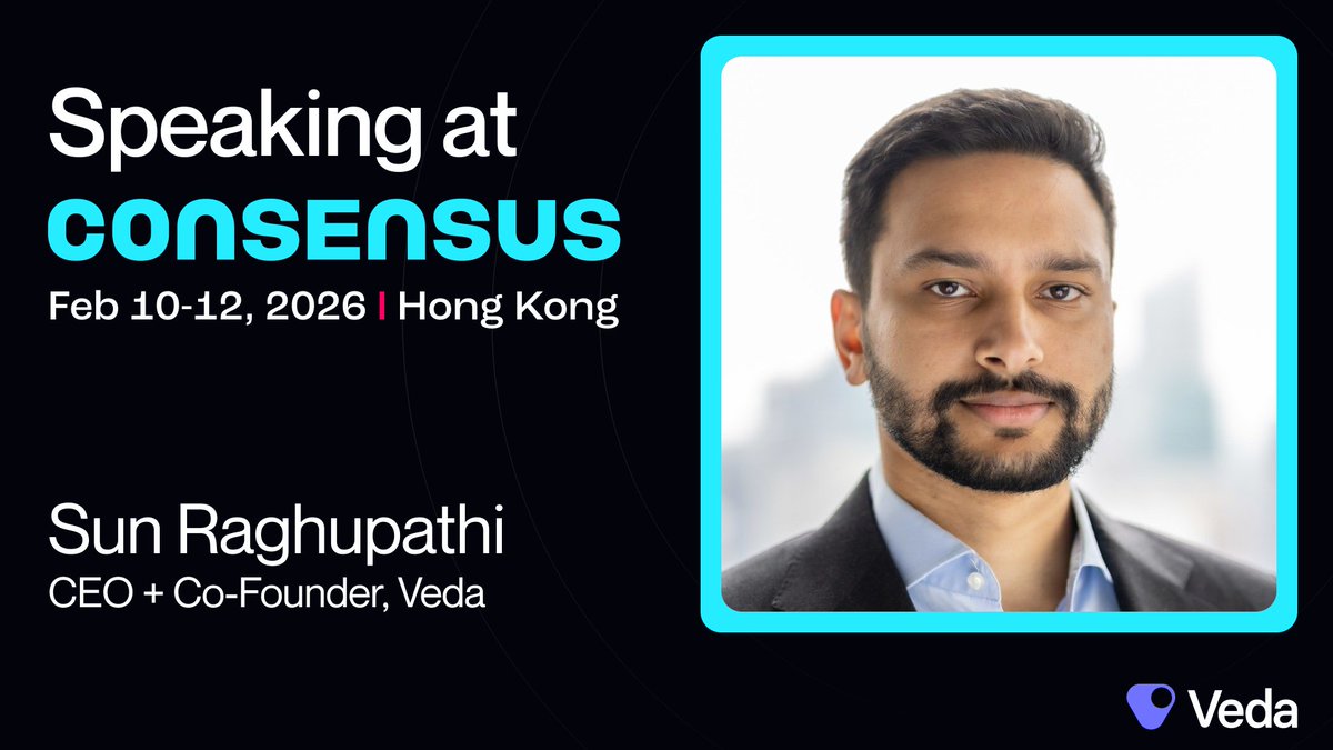 veda_labs's tweet photo. Consensus Hong Kong is coming up fast 🇭🇰🌏

Next week, Veda CEO @sunandr_ will be speaking onstage @consensus_hk, sharing insights on DeFi, vaults, and enterprise crypto: https://t.co/Tgl6JmFJOd