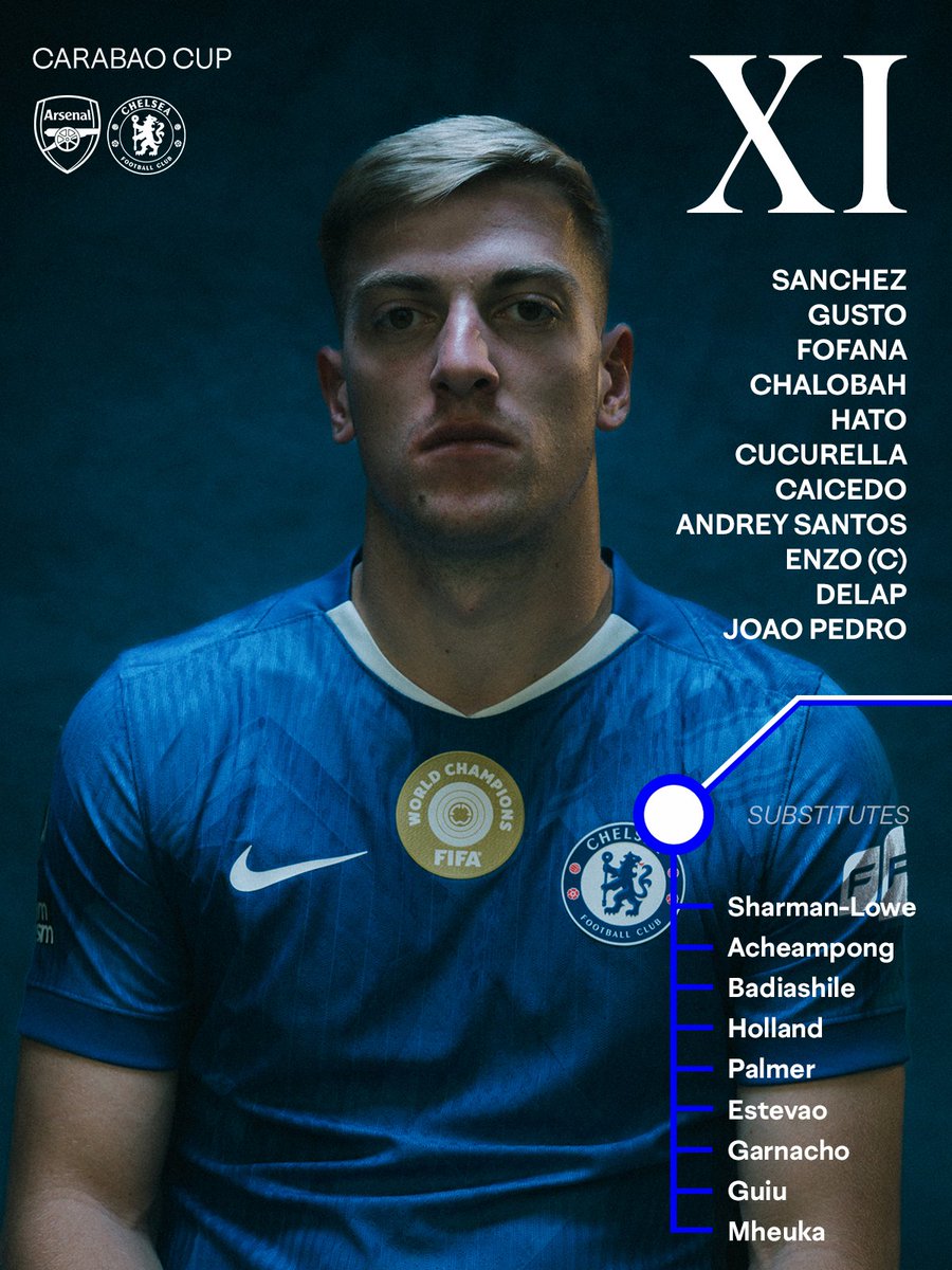 ChelseaFC's tweet image. Our XI versus Arsenal! ✊

#CFC |#CarabaoCup