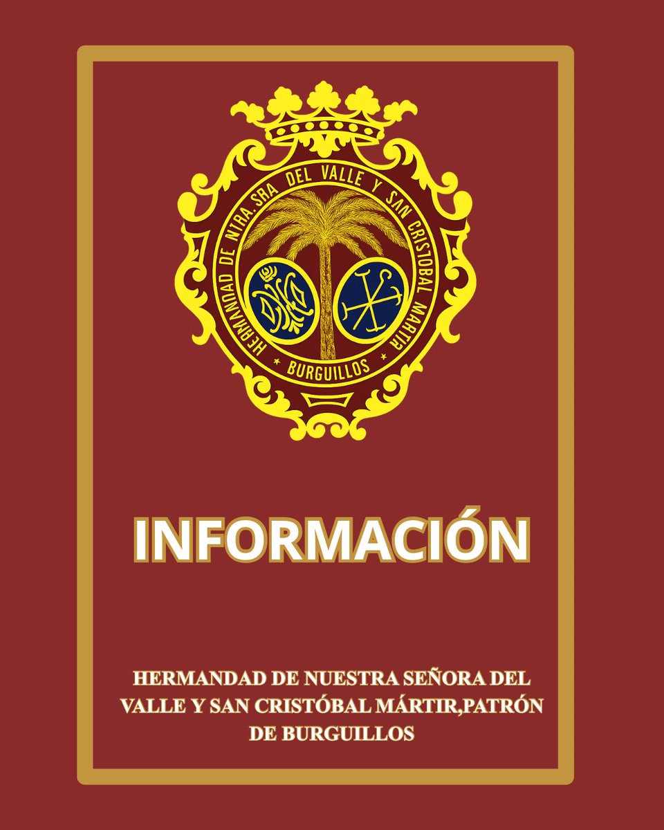 HdadSCristobal's tweet photo. | 𝐂𝐈𝐓𝐀𝐂𝐈Ó𝐍 𝐂𝐀𝐁𝐈𝐋𝐃𝐎 |
Se cita, a todos los hermanos con 18 años de edad y uno de antigüedad, al CABILDO GENERAL DE CUENTAS en la Parroquia, el 6 de febrero a las 19:30 h.
Una vez concluido, se realizará según la regla 58, un CABILDO GENERAL EXTRAORDINARIO. https://t.co/QjdlszU7fX