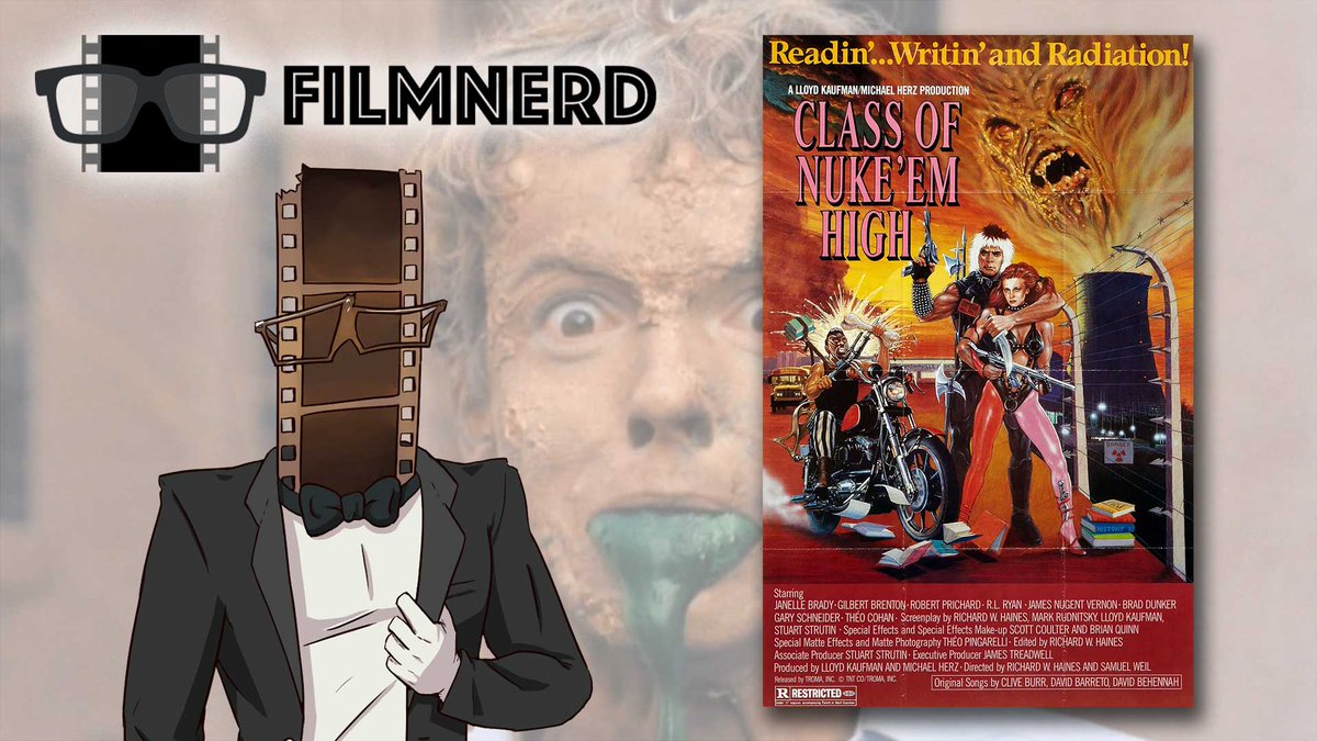 FilmNerd5's tweet photo. For the first Troma Tuesdays of 2026, FilmNerd celebrates the 40th anniversary of the Troma classic, Class of Nuke 'Em High!

UNCENSORED version available on Patreon.

https://t.co/EeTauQSvq7

#TromaTuesdays #ClassOfNukeEmHigh @Troma_Team @TromaNOWApp @lloydkaufman #MichaelHerz #RichardWHaines #JanelleBrady #GilBrenton #RobertPrichard #PatRyan #JamesNugentVernon #BradDunker #GarySchneider @CohanTheo