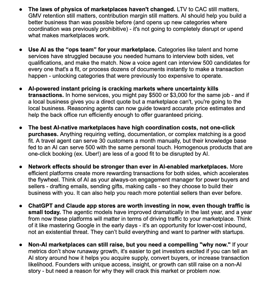 Marketplace tips list