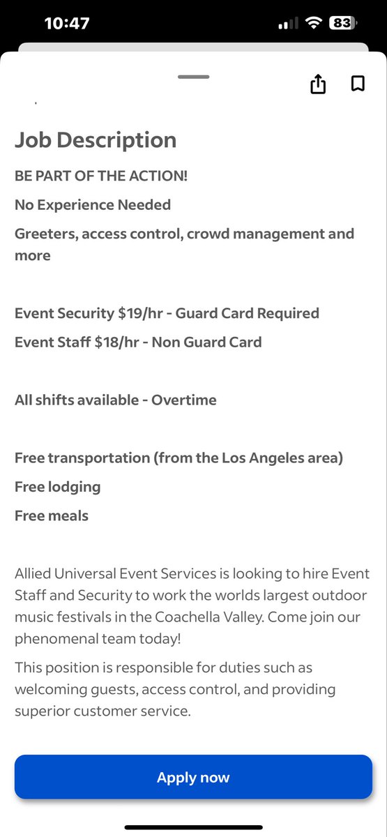 Just saw this on indeed for those interested in working Coachella!