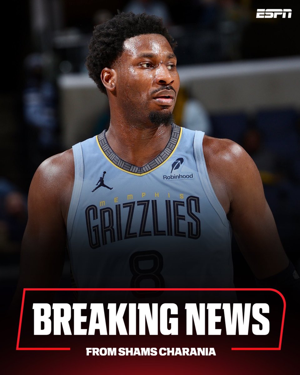 espn's tweet image. Breaking: The Grizzlies are trading star forward Jaren Jackson Jr., John Konchar, Jock Landale and Vince Williams Jr. to the Jazz for Walter Clayton Jr., Kyle Anderson, Taylor Hendricks, Georges Niang and three future first-round picks, sources tell @ShamsCharania.
