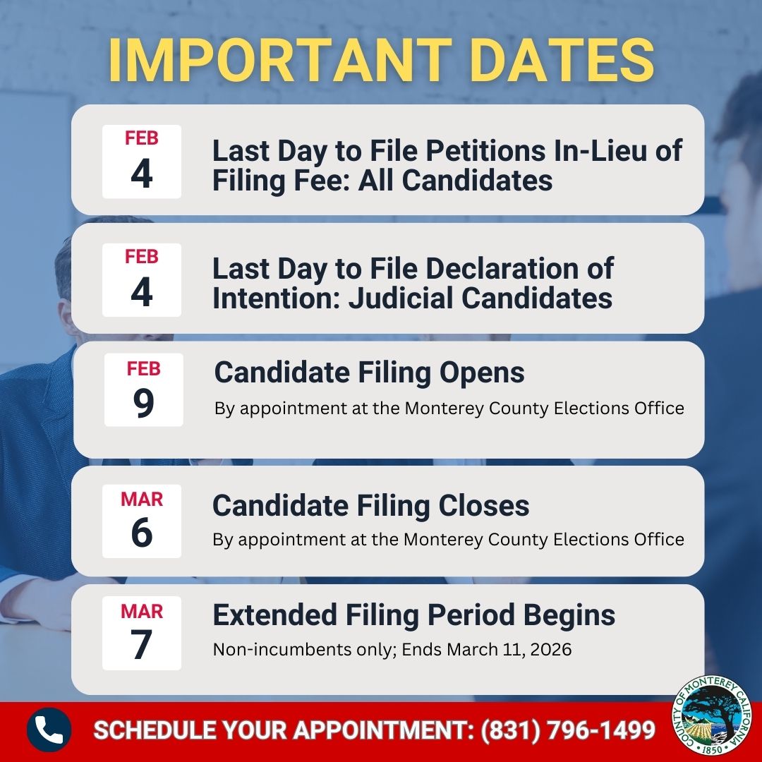 Thinking about running for office in the June 2, 2026, Statewide Direct Primary Election? Mark these important dates! Learn more here tinyurl.com/nhdb6y9d