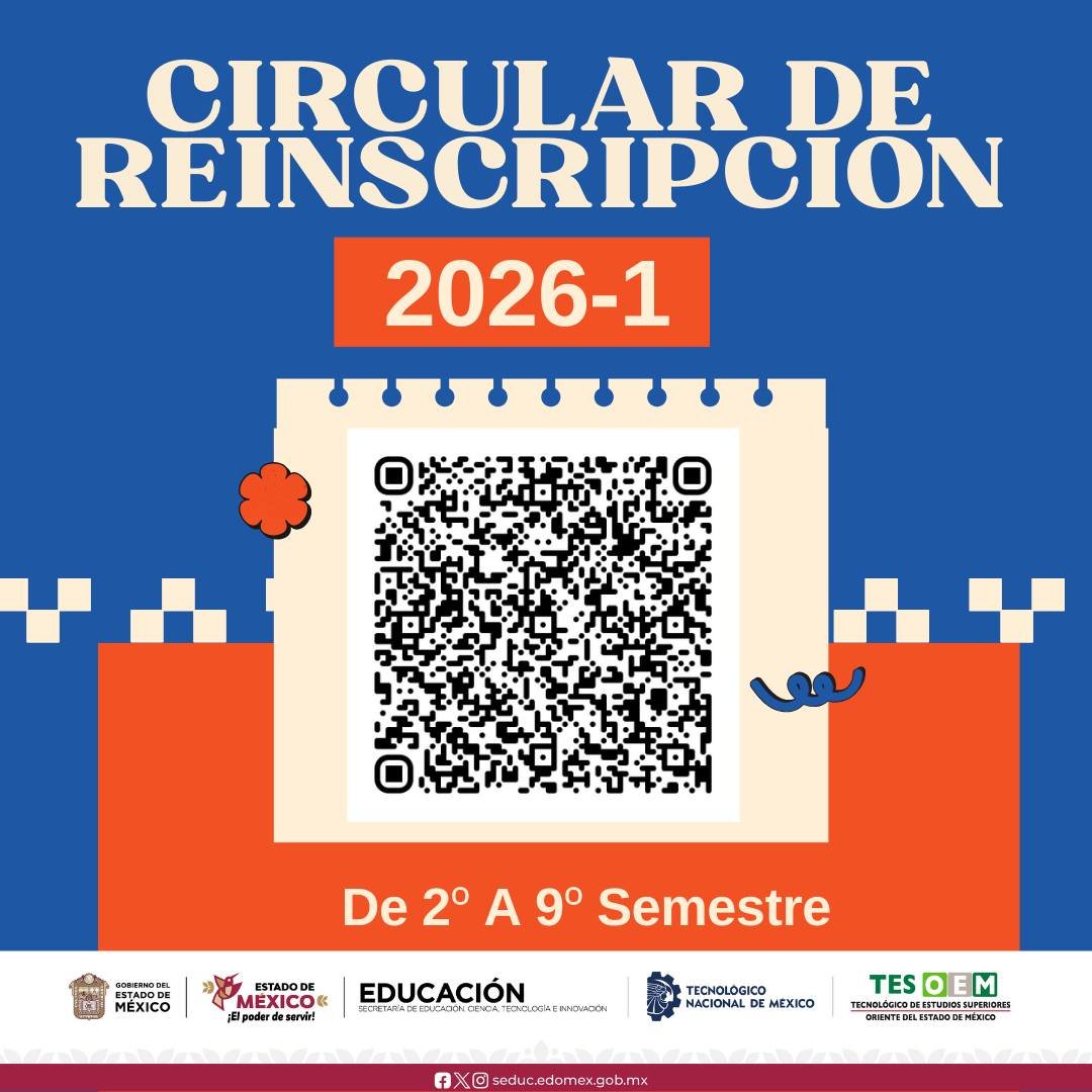 ¡Atención estudiantes!
Es momento de reanudar tu reinscripción para el semestre 2026-1. Si estás en el 2º al 9º semestre, no dejes pasar la oportunidad de formalizar tu regreso y asegurar tu lugar en este nuevo ciclo.
¿Cómo hacerlo? Escanea el código QR que aparece en la imagen.