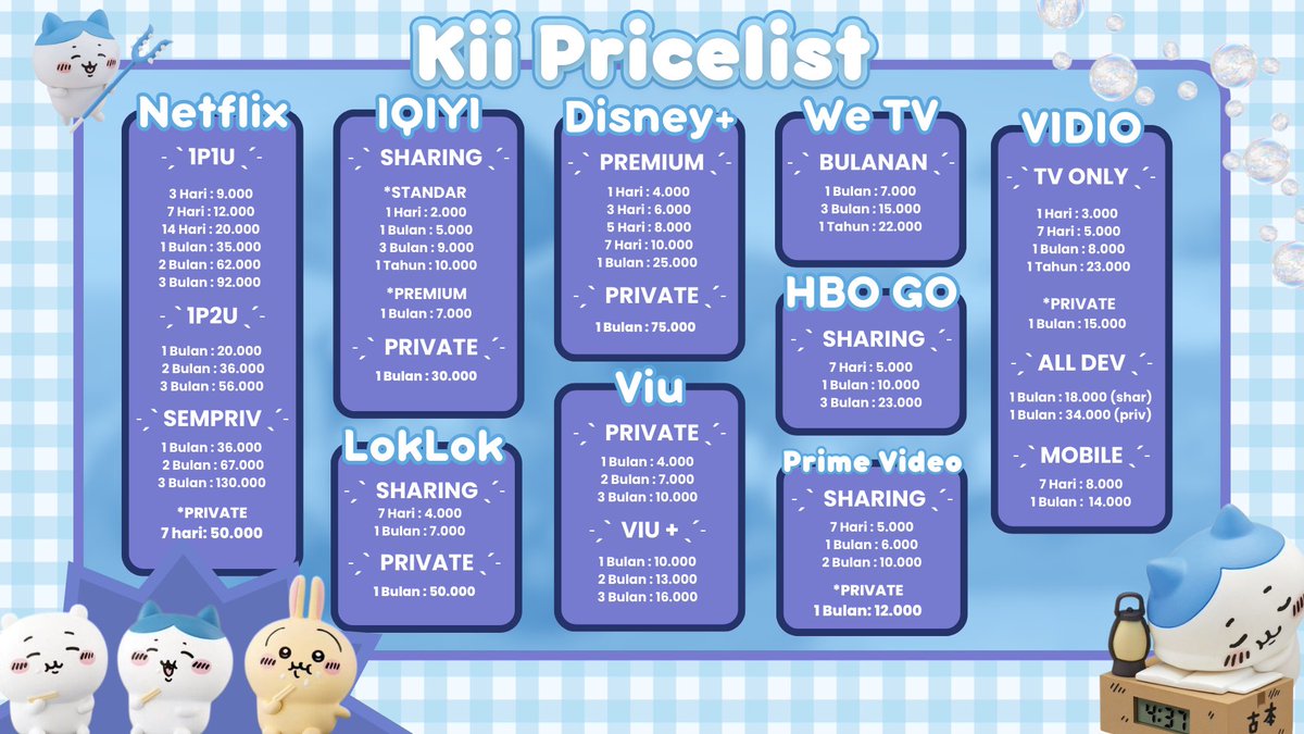 kiaraslea's tweet photo. — !PRICE LIST APP PREMIUM ⊹₊˚‧❣️

haloo, yuk jajan gaiss bisa dicek dulu pl nya dijamin aman dan terpercaya, pembelian pertama ada bonusnya lohh

aku open buat all app prem ya temen temenn ☝🏻🧏🏻‍♀️ https://t.co/xX6lSyR4aJ