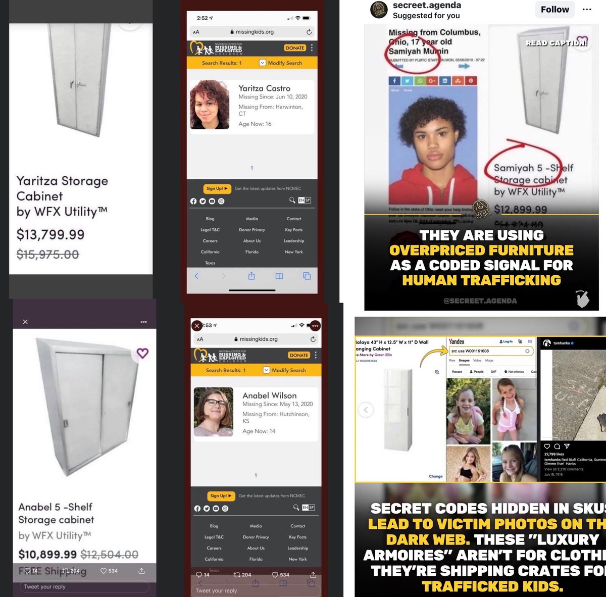 Remember the story about names of overpriced furniture on Wayfair matching up with names of missing children… And a lot of them were immigrant children?