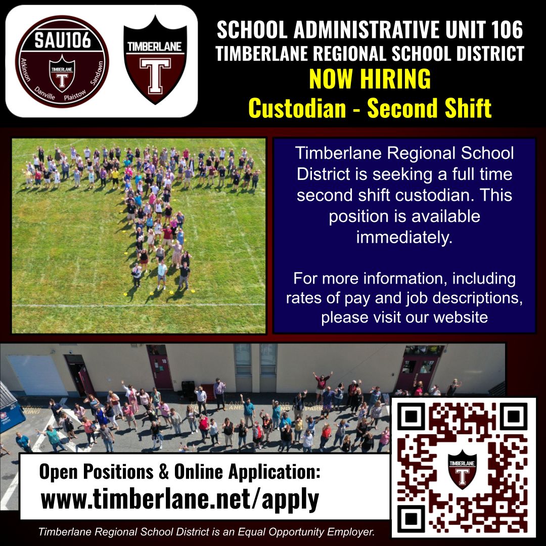 NOW HIRING: Custodian - Second Shift. TRSD is seeking a full time second shift custodian. This position is available immediately.  For more info, including rates of pay and job descriptions, please visit our website.  Open Positions &amp; Online Application: buff.ly/HnK1asr