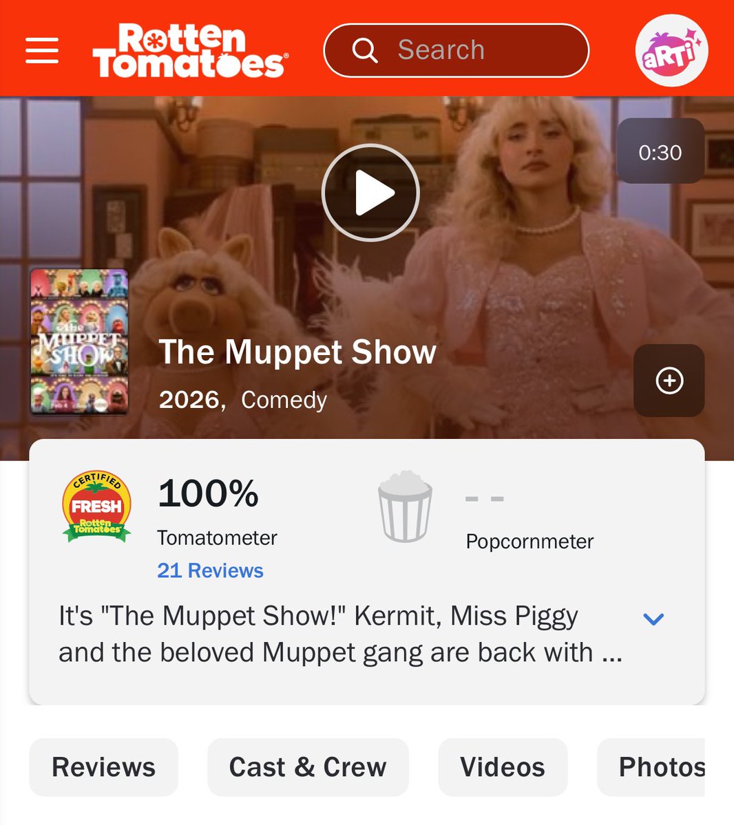 DiscussingFilm's tweet image. ‘THE MUPPET SHOW’ revival debuts with 100% on Rotten Tomatoes.

Read our review: bit.ly/MuppetsDF