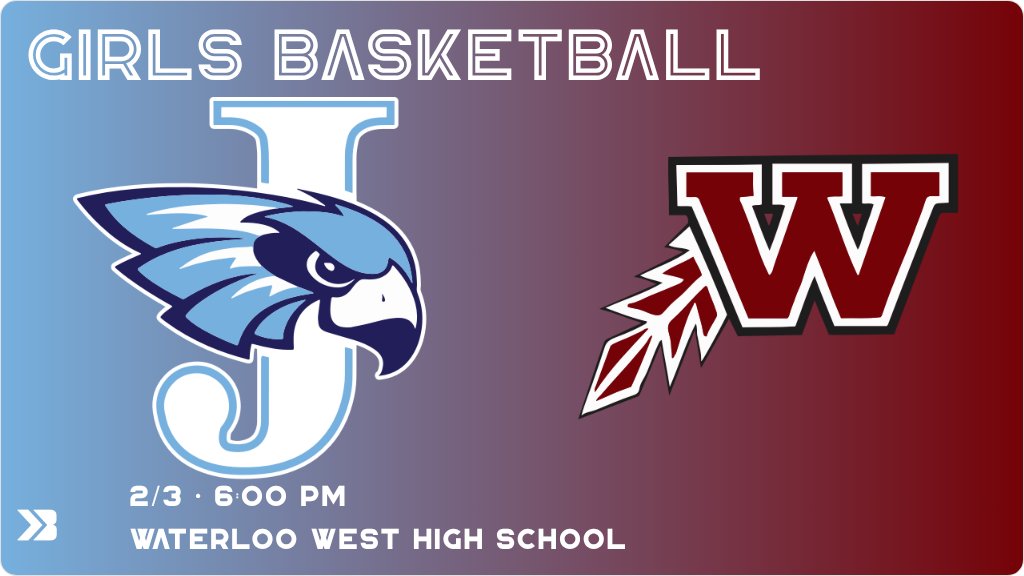 WaterlooWest's tweet image. Girls Basketball (Junior Varsity) Game Day! - Check out the event preview for the The Waterloo West Wahawks vs The Cedar Rapids Jefferson J-Hawks. It starts at 6:00 PM and is at Waterloo West High School Siddens Gymnasium. gobound.com/ia/ighsau/girl…