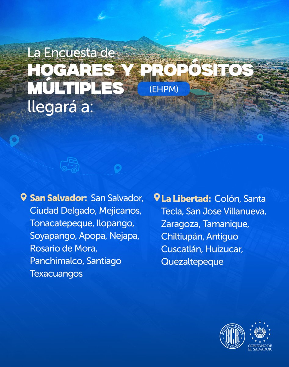 bcr_sv's tweet image. 📢 Te compartimos la ruta de esta semana por parte de nuestros gestores de información para las encuestas de Precios, Económica, Turismo y Hogares de Propósitos Múltiples.
