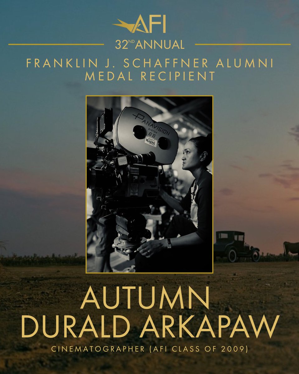AmericanFilm's tweet image. 🎬✨AFI is proud to name Autumn Durald Arkapaw as the 32nd recipient of the Franklin J. Schaffner Alumni Medal. @durald will receive the honor at the AFI Life Achievement Award: A Tribute to Eddie Murphy on April 18. Learn more at bit.ly/3MaGT7p. 

#AFIAlumni #AFILife