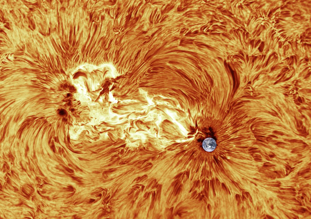 AJamesMcCarthy's tweet image. In case you were wondering how big this is I added the Earth to scale. 

Just a mote of dust in a sunbeam.