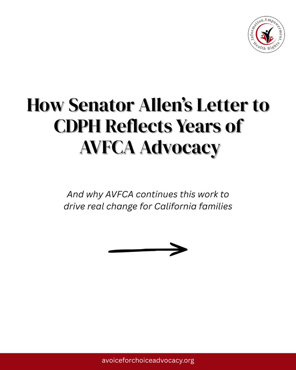 avoiceforchoice's tweet photo. This didn’t happen overnight.

After years of AVFCA advocacy, Senator Ben Allen has formally asked CDPH for transparency on how medical exemptions are reviewed, revoked, and enforced in California schools.

This letter reflects long-standing concerns AVFCA has raised about physician oversight, centralized decision-making, and the impact on medically vulnerable students.

📄 Read the full letter:
👉 https://t.co/r6mvwFfApH

AVFCA will continue pressing for accountability, physician-led care, and protections for California families.