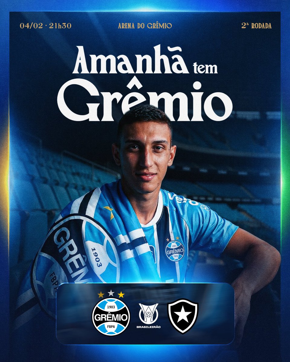 Gremio's tweet image. AMANHÃ TEM GRÊMIO 🇪🇪 É a primeira batalha do #Brasileirão2026 na nossa casa. Ao teu lado vamos vestir o manto e duelar até o apito final na busca pelos três pontos. PRA CIMA DELES!

#GRExBOT