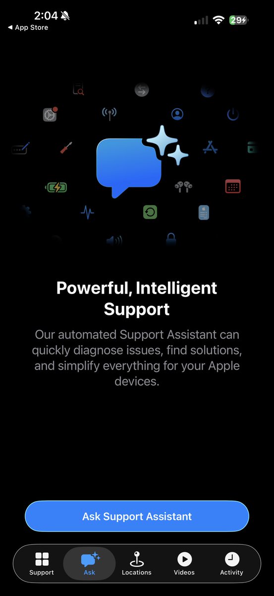 iDeviceHelpus's tweet image. Apple Today released a new update for the Apple Support app which improves support for their Support Assistant AI chatbot.