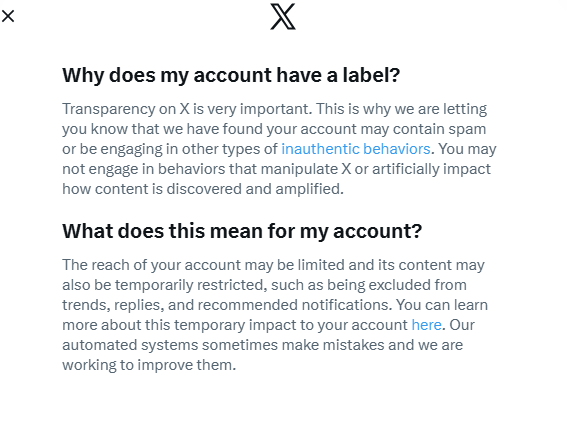 This is what posting about Epstein and Musk will get you.