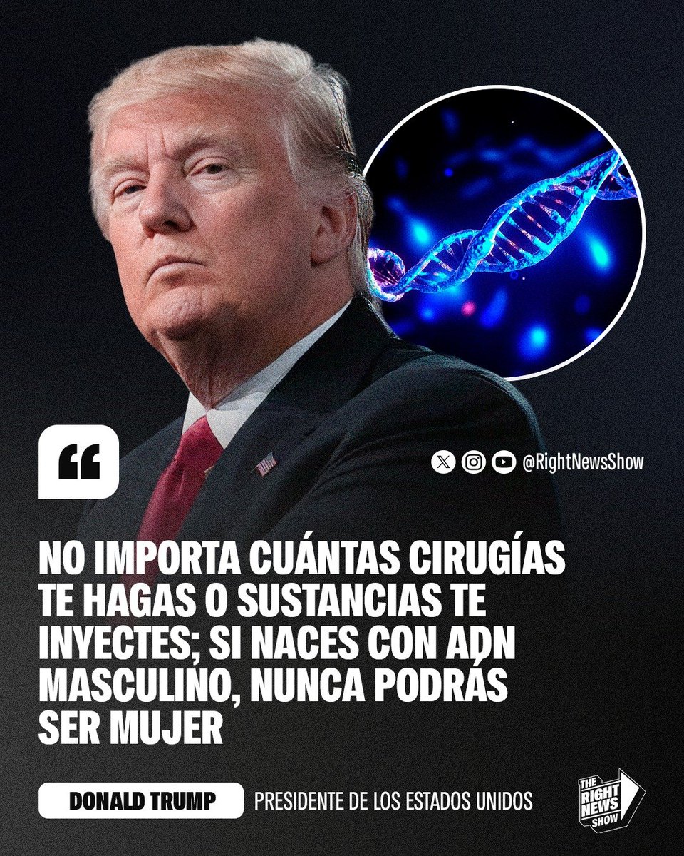 🚨🇺🇸 | Trump destruyó a la ideología de género: "No importa cuántas cirugías te hagas o sustancias te inyectes; si naces con ADN masculino, nunca podrás ser mujer".