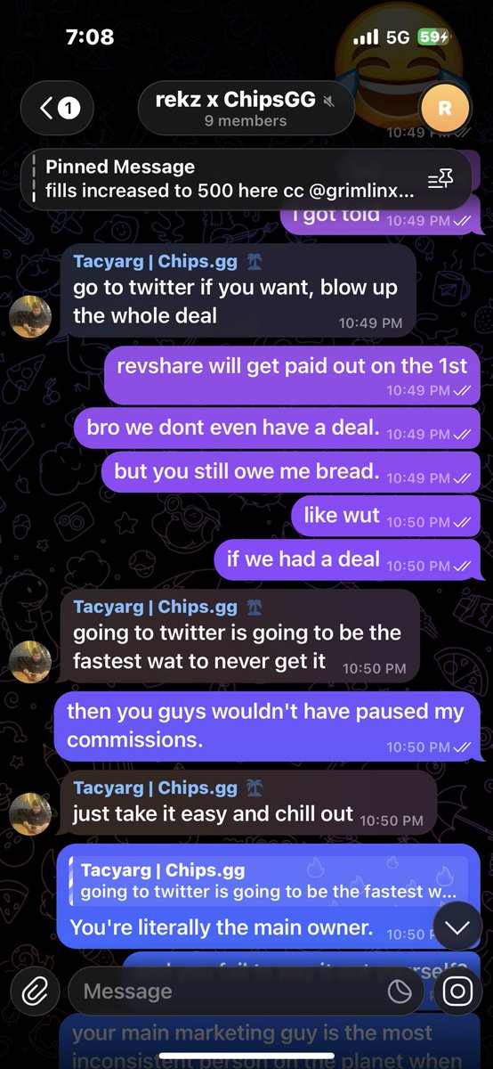 kick_rekztv's tweet image. welp. I guess @chipsgg are scamming once again. drop me half way through my deal for cashing out too much, then after I ask for my revshare to be paid out early they refuse and tell me to wait till the start of the month.

Now 3 days later I still have not received any payment…