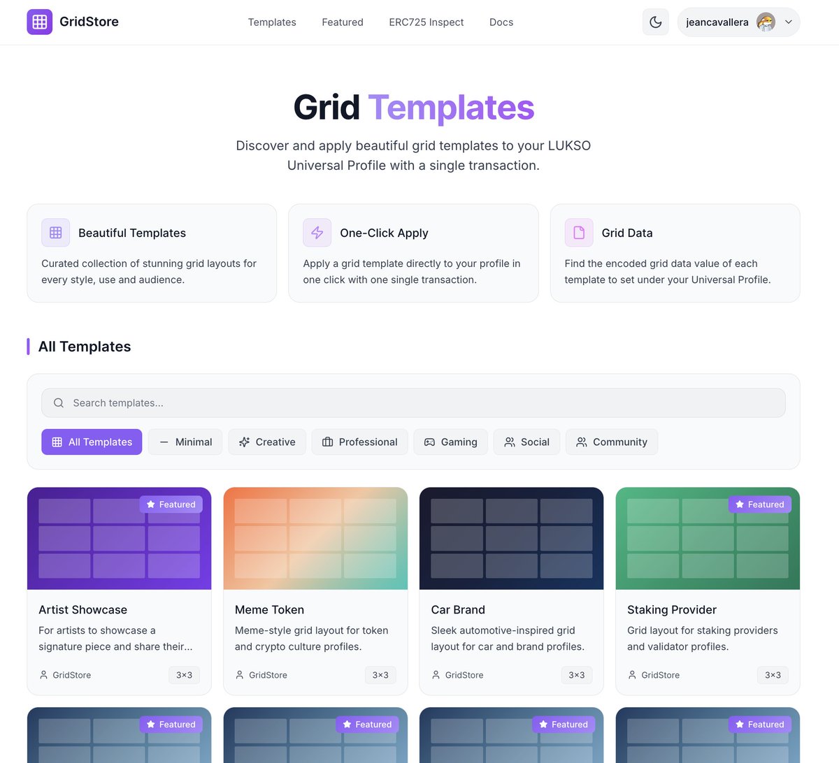 JeanCavallera's tweet photo. New features shipped by @JordyDutch and I on GridStore:
- light mode
- more templates 
- more featured grids from @lukso_io community

Copy the latest grid of a community member to yours in one click 🔘

Template suggestions welcome in comments 👇🏻

https://t.co/UEvxYaF5OZ