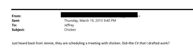 what do u mean scheduling a meeting with a chicken.??
