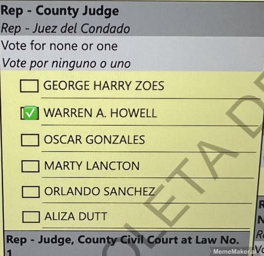 I’m #2 on the Republican Primary ballot for Harris County Judge! 

Early Voting runs February 17–27, with Election Day on March 3.

Make a plan, vote early, and let’s put disciplined leadership and SMALLER government back in charge of Harris County!
JOIN ME -