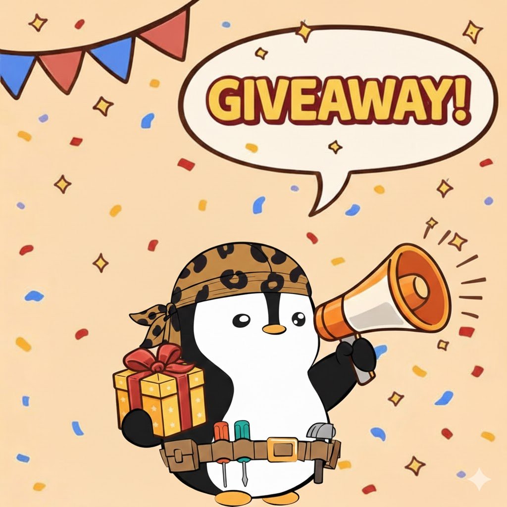 1000 Follower Giveaway🐧

I hit 1000 followers so I will give away 100$ in $PENGU.  

x Like the post❤️
x follow this account 🫂
x Tag 2 friends in the comments💬

Extra: Repost this tweet♻️

That's all. Giveaway ends in 72hours. 💬