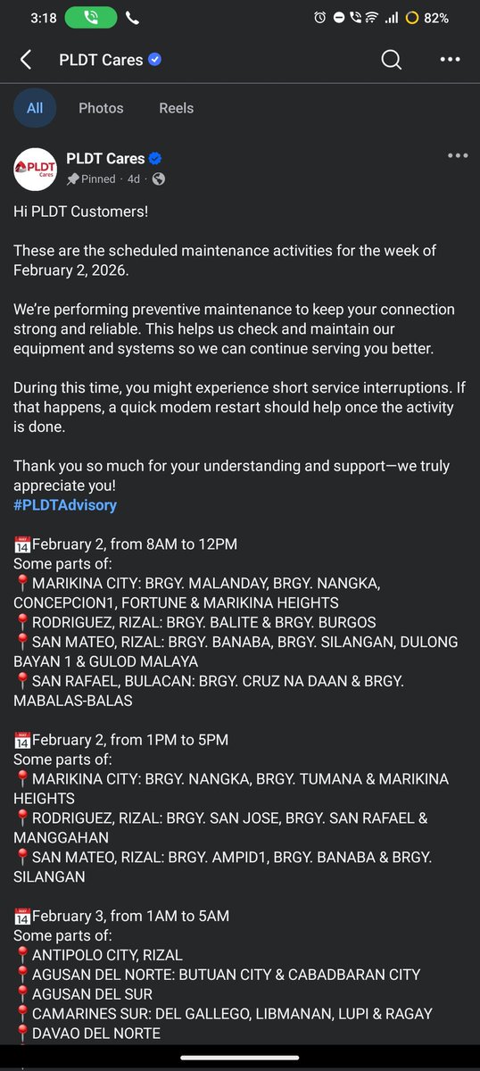 md12xx_'s tweet photo. Our area is not part of your posted interruption/ system maintenance areas but then suddenly mawawalan ng connection without advisory? Wow. Then now unresponsive kayo. @pldt @PLDT_Cares @PLDTHome https://t.co/ZCgVuogFhe