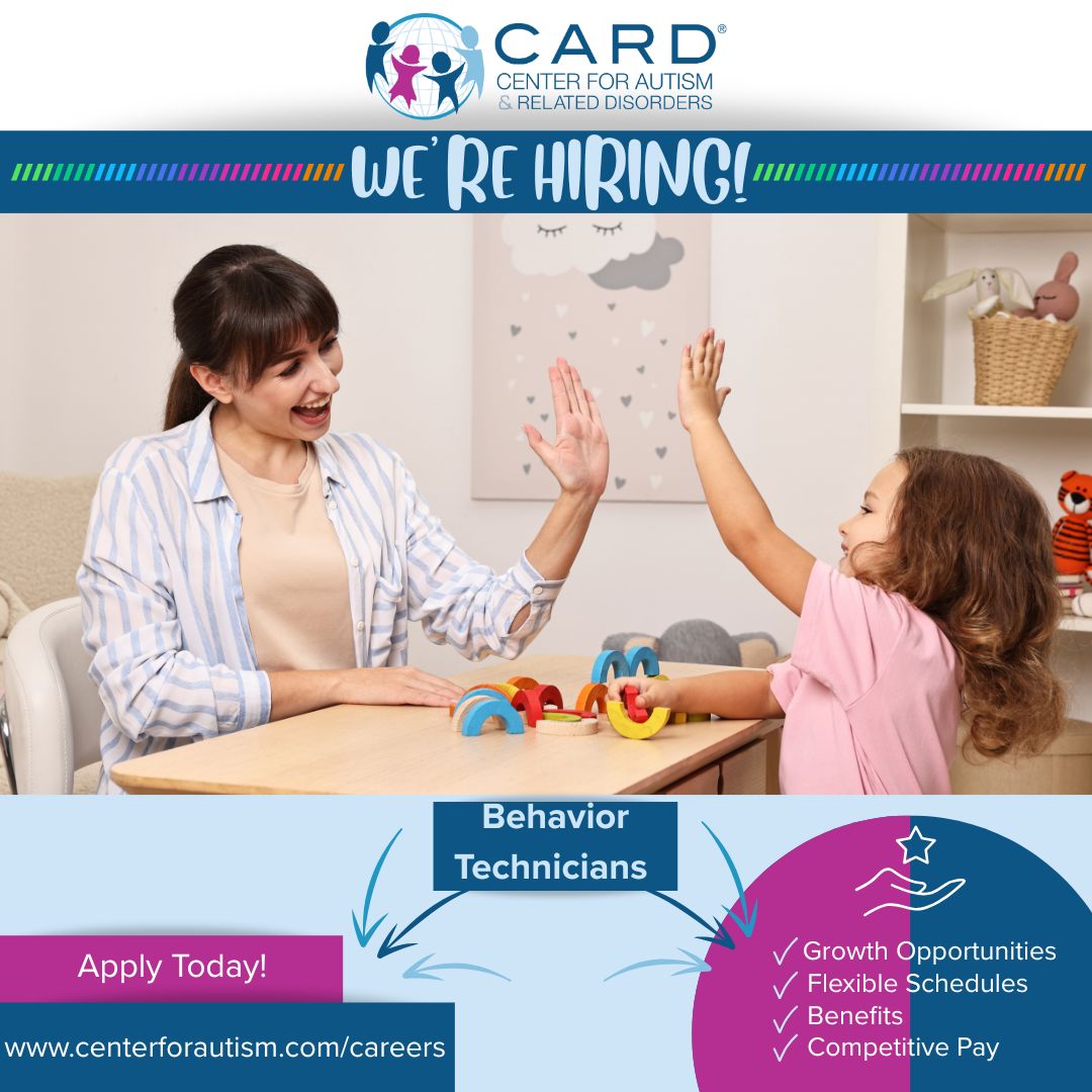 centerforautism's tweet image. CARD is hiring entry-level Behavior Technicians across Washington in Lynnwood, Tacoma, and Vancouver (East &amp;amp; West).
👉 Book an interview calendly.com/pamelacandelar… or apply at centerforautism.com/careers

#hiring #entrylevel #autismsupport #washingtonstate #NowHiring #washington
