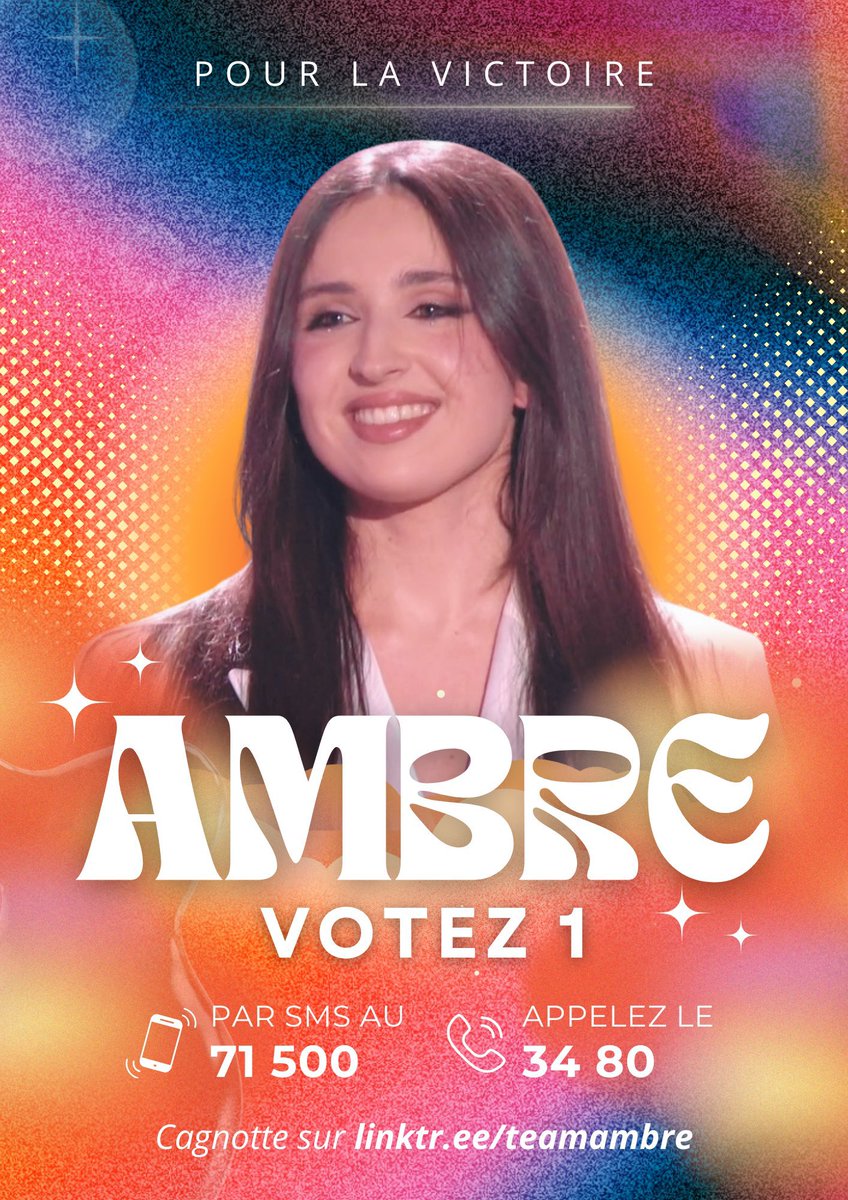 Dernière ligne droite … 
Votez 1 au 71500 🐆💕🐆💕

#StarAcademy  #StarAcademyLive