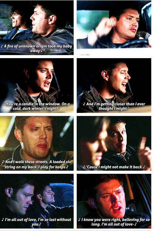 pussels68's tweet image. It is so perfectly ironic that Dean can't sing when Jensen has a beautiful voice. I remember at a recent con when a woman asked if it was difficult singing off key and Jensen laughed and said " no!",🤣I wonder who decided Dean sang badly albeit passionately. @therealKripke ?