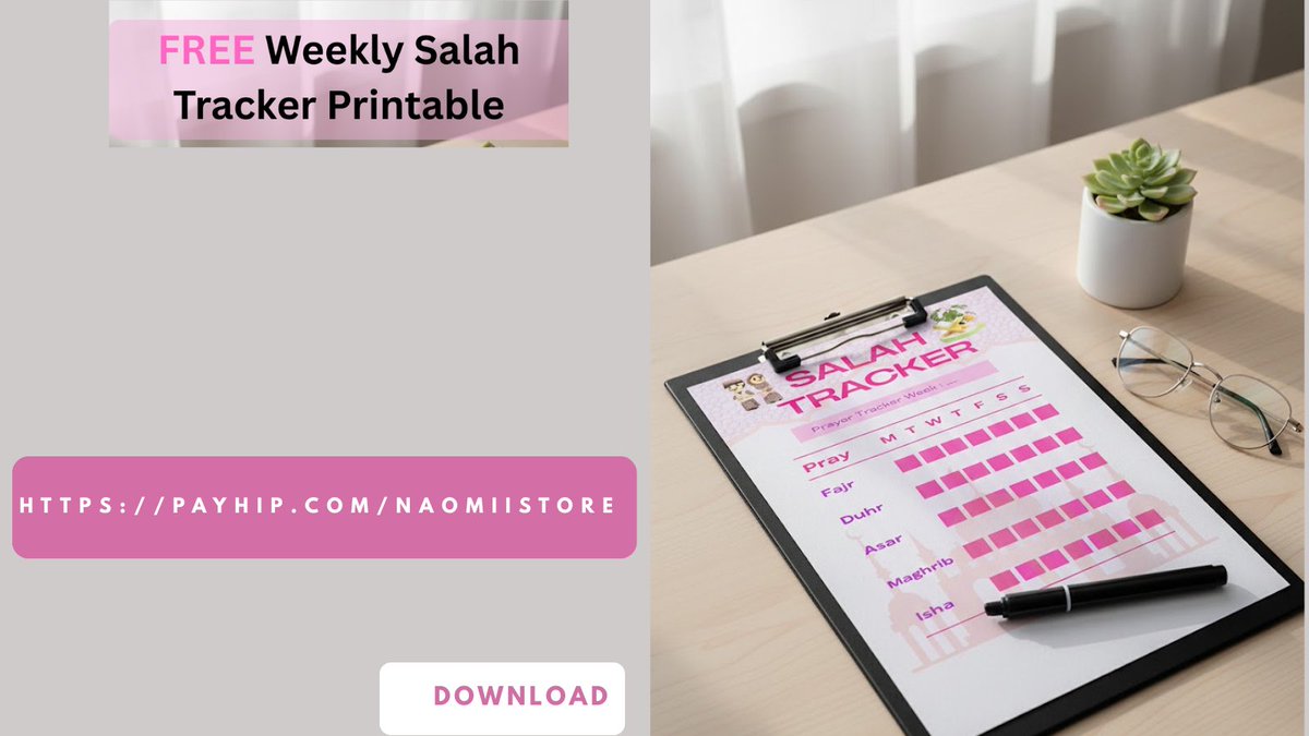 naominaima18340's tweet image. Build consistency in your daily salah 🌙
Track Fajr–Isha all week with this simple Weekly Salah Tracker.
Printable + digital. Instant download.

link store: payhip.com/naomiistore

#Salah #PrayerRoutine #IslamicProduct