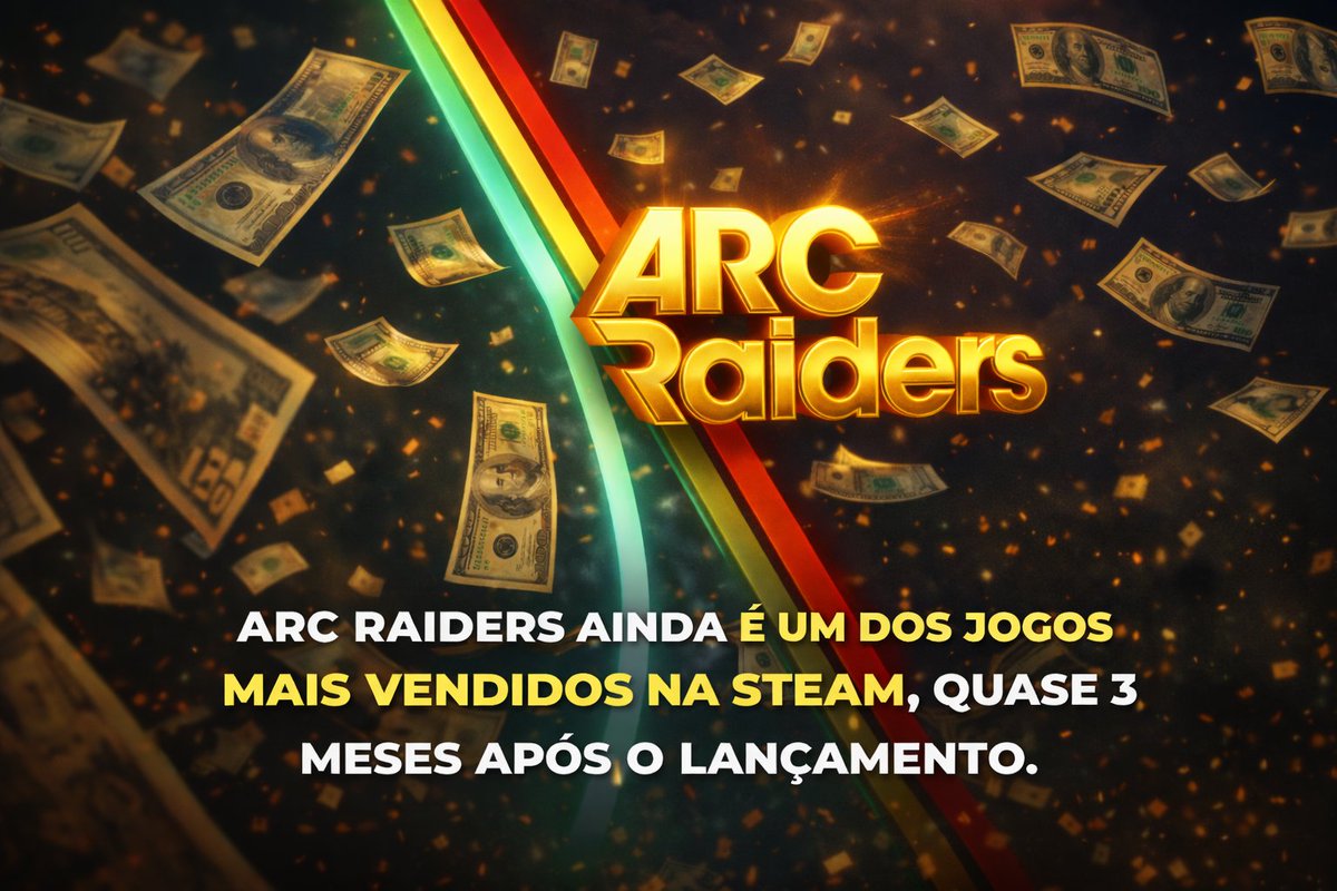 arcraiders_br's tweet photo. ARC Raiders segue como um dos
TOP SELLERS da Steam, mesmo quase 3 meses
após o lançamento 🚀

O interesse continua alto e o jogo segue firme entre
os mais vendidos da plataforma. https://t.co/OqNDaKIa9g