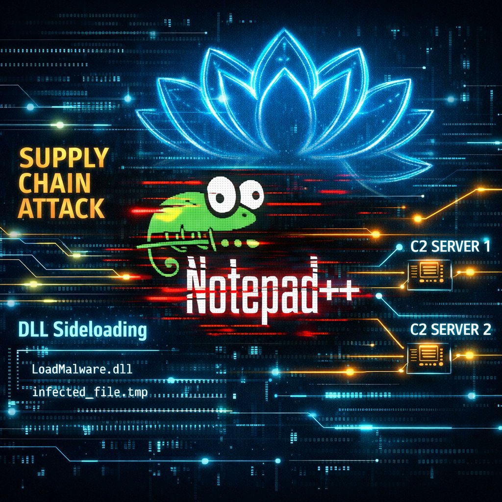 Notepad++: ataque vía backdoor Chrysalis (DLL sideloading).

IOCs:
api[.]skycloudcenter[.]com
api[.]wiresguard[.]com
95[.]179[.]213[.]0
61[.]4[.]102[.]97
a511be5164dc1122fb5a7daa3eef9467e43d8458425b15a640235796006590c9