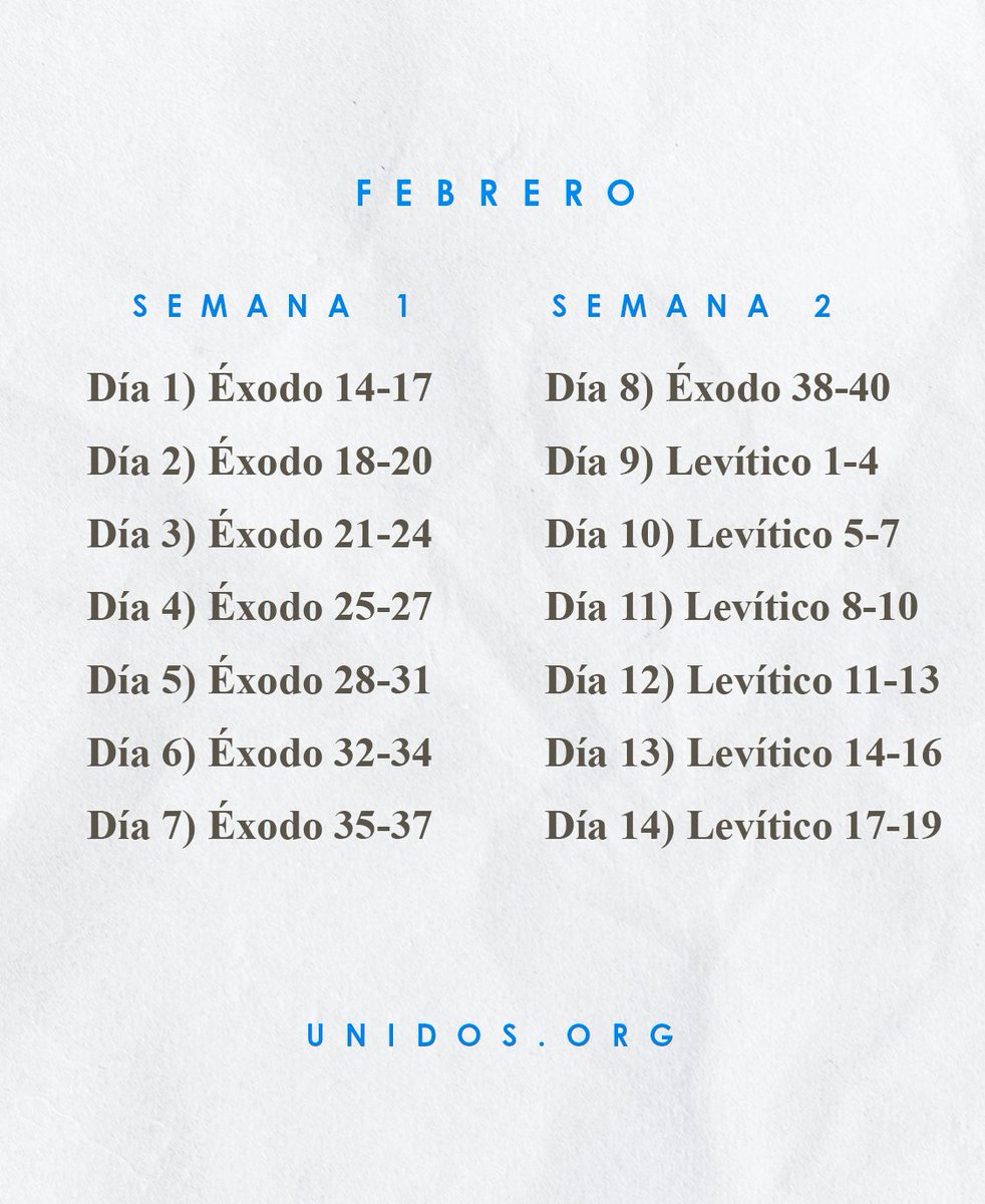 unidosdp's tweet photo. ¡Comencemos juntos la Lectura Bíblica Anual del mes de febrero! Un día a la vez. https://t.co/lqW0L3kbJP