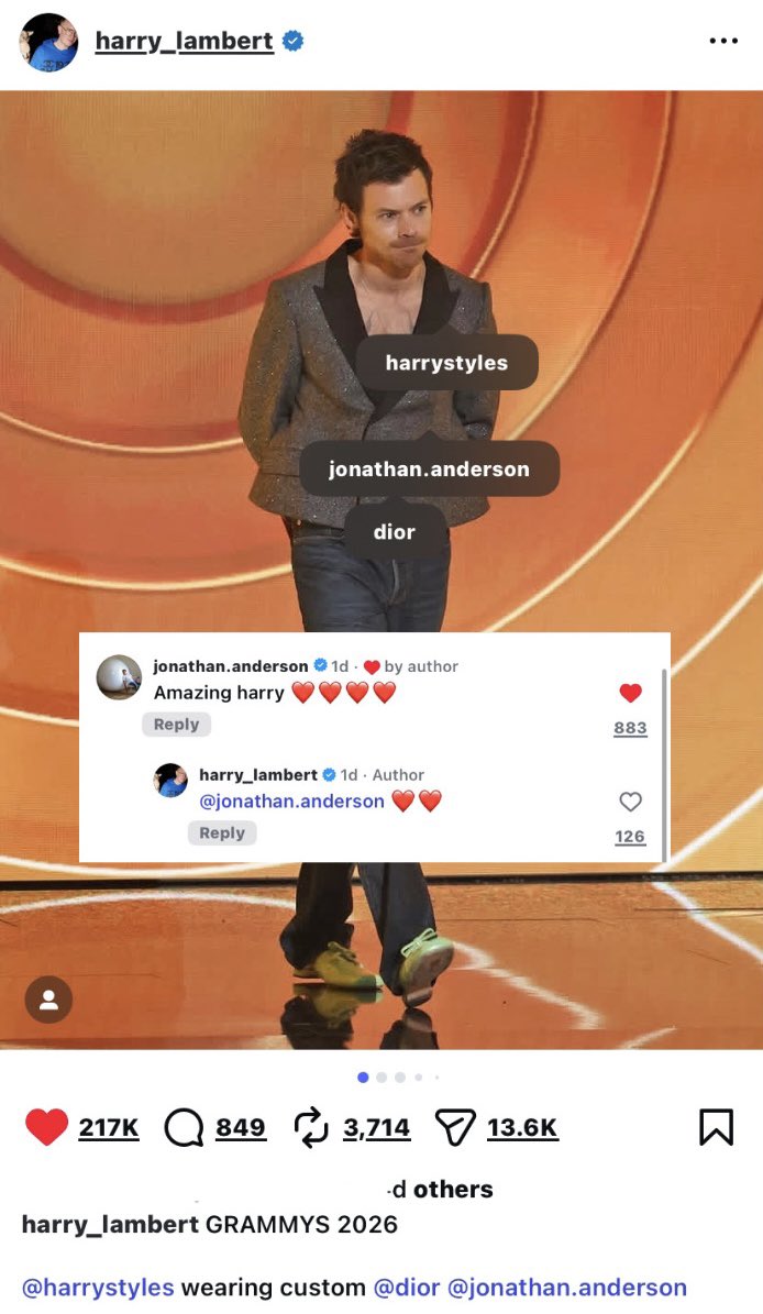 jonathan anderson you have one job as the creative director of dior and it’s to unite harry and connor