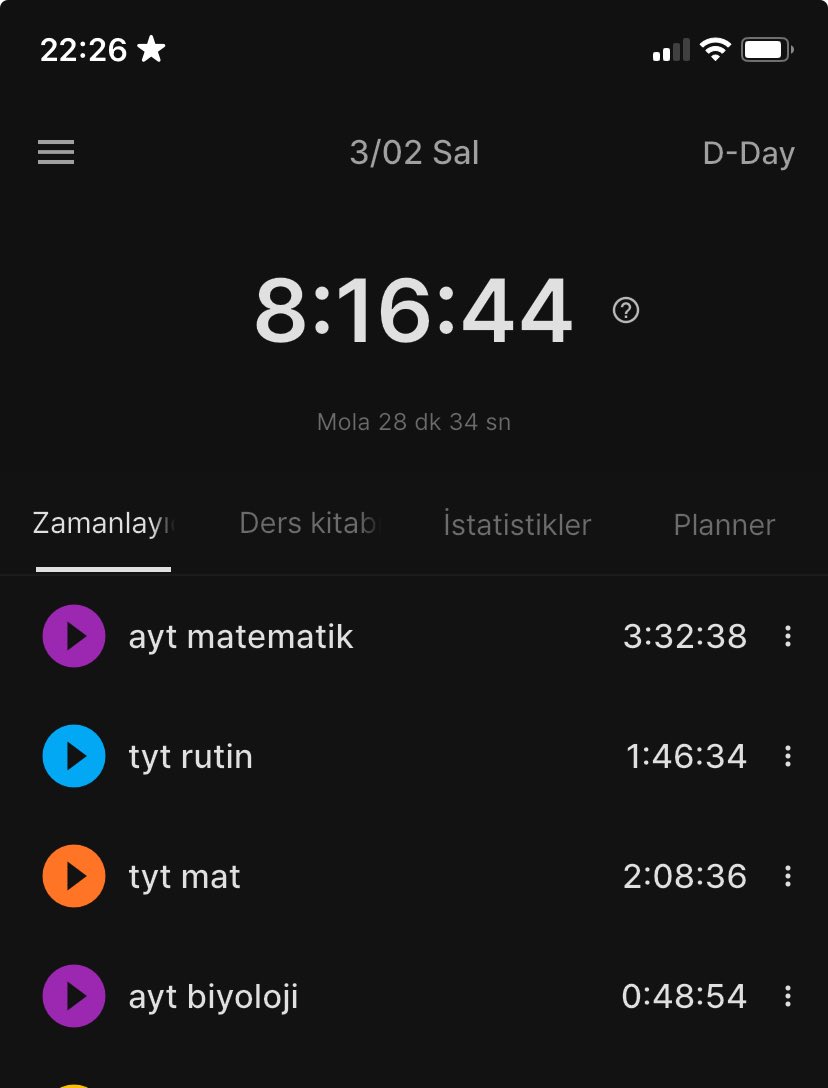 tıp için çalışıyorum gün7
tövbe haşa ama pkob aslında zevkli olabilir mi
tyt rutinimde bi tane türkçe denemesi 3 tane geo denemesi çözdüm 
apotemi tyt mat sb askımla toxiclikten uzak guzel bir iliskimiz var seviyorum onu
gec uyandıgım icin max bu kadar oldu 
yarın devam ins 🤧🤧