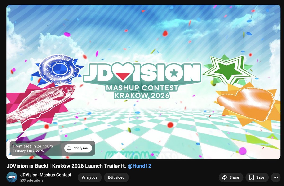 justdancevision's tweet photo. 🇵🇱Poland calling! Join us in 24hrs as we premiere the official launch trailer for Kraków 2026!

Find us on YouTube, link in bio! #jdvision2026 https://t.co/RXdy16f46q