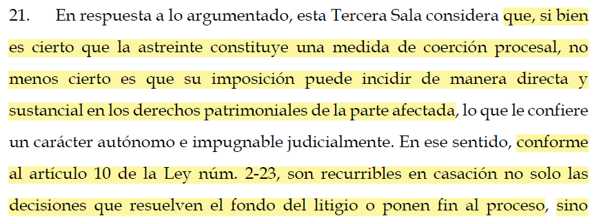 genarosilvestre's tweet photo. En sentencia del 29 de agosto de 2025, la Tercera Sala de la SCJ abre la posibilidad de recurrir en casación sentencias que se limitan a fijar un astreinte para la ejecución de una sentencia con autoridad de cosa juzgada. https://t.co/vjN5r5wwsP