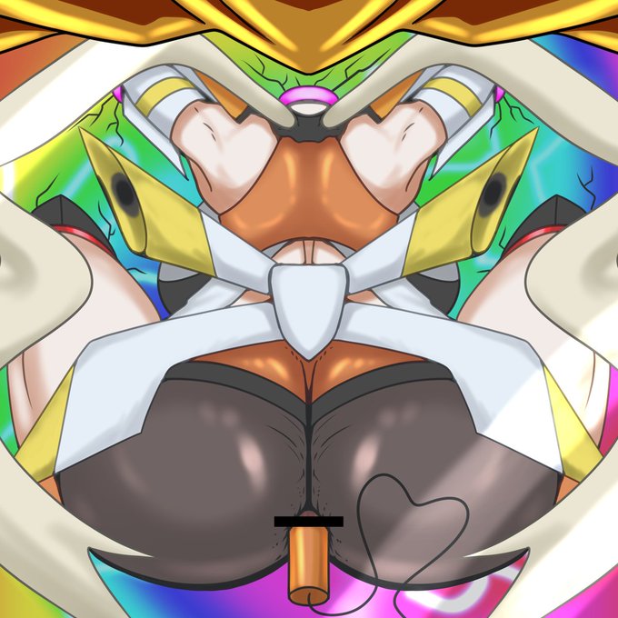 台を模した洗脳ロボットの中に体の一部を埋められ、派手で無様な敗北演出を出されながら洗脳エキスをケツから注入される響 