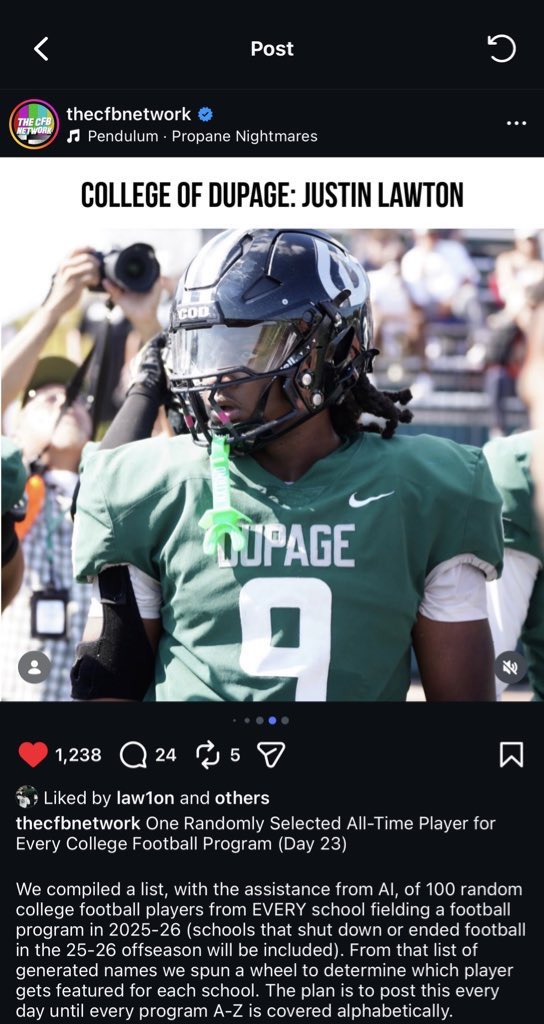 Congratulations to Justin Lawton on being named the All-Time Player at College of DuPage (JUCO) 🏆 #AllAmerican