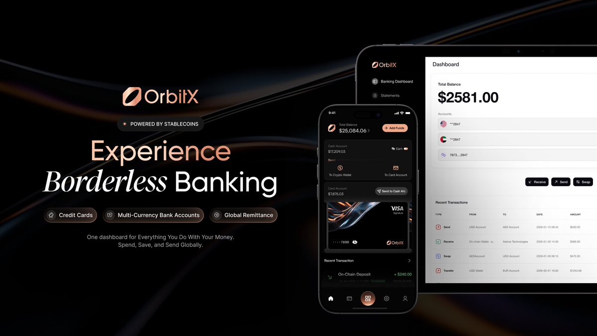 Rahul_2503's tweet photo. Borderless Banking is here 🏦🌍

Finally, a seamless way to hold stablecoins in self-custodial wallets, open multi-currency accounts (USD, EUR, AED & more), send instant payments to 26+ countries with zero FX markups, and spend globally with their VISA-powered card. 

No more border taxes on your money!

The complete system for a borderless world is now live ⚡

Visit : https://t.co/zHbsrT0nki 💯

#BorderlessBanking #Web3Payments #Stablecoins
