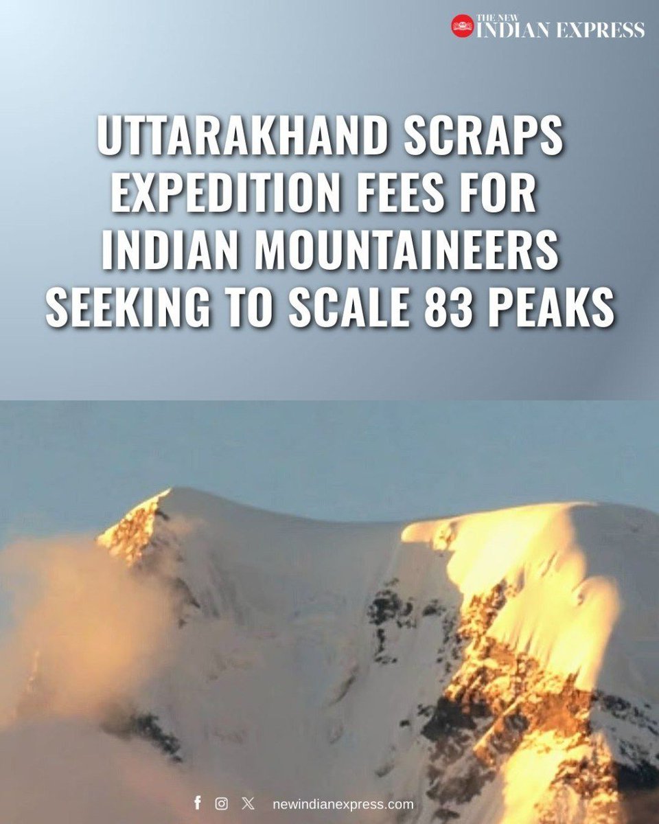 ashokmalik's tweet image. In a landmark move to boost #adventure_tourism and #mountaineering, #Uttarakhand govt has announced opening of 83 #Himalayan peaks for expeditions. This joint effort by Uttarakhand Tourism Development Board and Forest Dept, is being hailed as historic&amp;gt;&amp;gt;&amp;gt; newindianexpress.com/nation/2026/Fe…