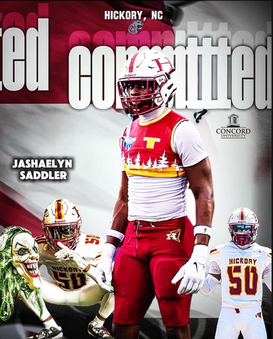 I will be committing to <a href="/ConcordFootball/">Concord University Football</a> ready to work.<a href="/HawkMgmt/">Coach Chris Hawk</a> <a href="/CUCoachEdwards/">Cody Edwards</a> <a href="/Coach_DWhitney/">DeAirus Whitney</a> <a href="/Coach_Gilkes/">Elton “Al” Gilkes</a> <a href="/CoachDCJohnson/">Dante Johnson</a> <a href="/CoachJWilson51/">Jamie Wilson</a> <a href="/coachglass52/">Joe Glass</a> <a href="/HickoryFB/">Hickory Football</a>