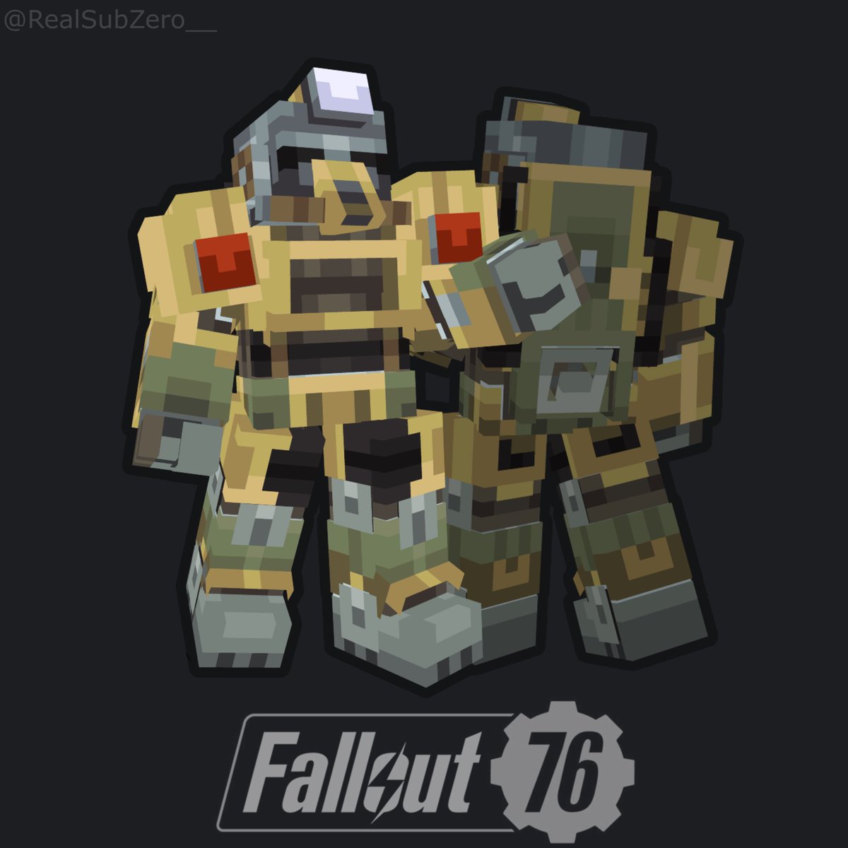RealSubZero__'s tweet photo. Excavator Power Armor - Fallout 76

Continuing the Fallout hype, I've began to cook up a handful of power armors to be posted over the next few months!
#FalloutSeason2 #Fallout #Fallout76 #3D #lowpoly #Blockbench #character #Minecraft #pixelart https://t.co/wKUT7mNRnF
