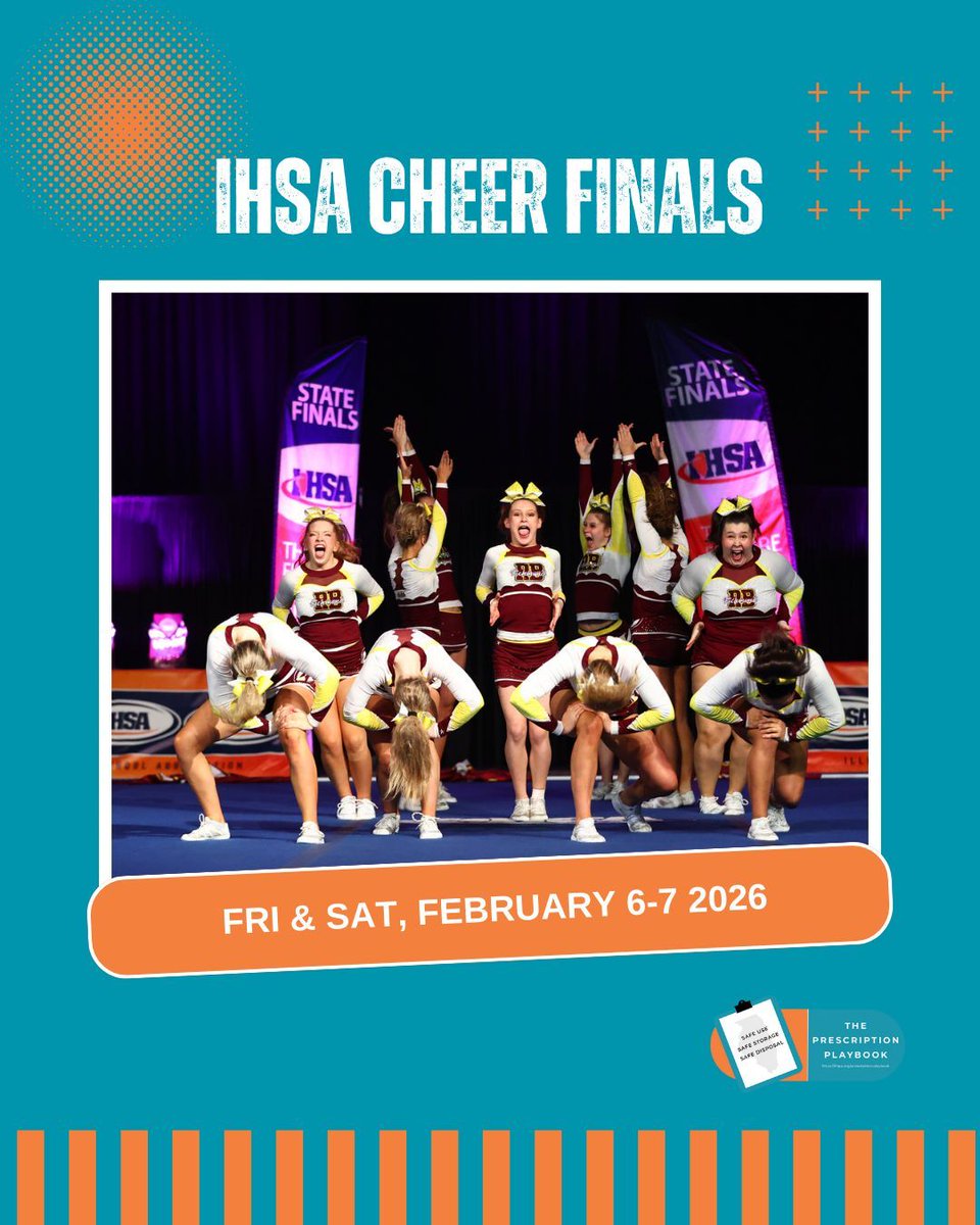 Precision, power, and teamwork on full display! Best of luck to all teams competing at the IHSA Competitive Cheer Finals 💙🧡 #IHSA #CheerFinals #IllinoisAthletes