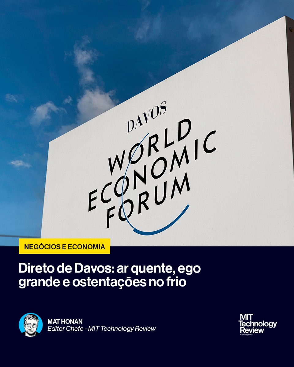 Davos mistura clima ameno, discursos disputados e sinais sutis de poder entre elites globais. Leia a análise completa na MIT Technology Review Brasil: mittechreview.com.br/direto-davos-e…