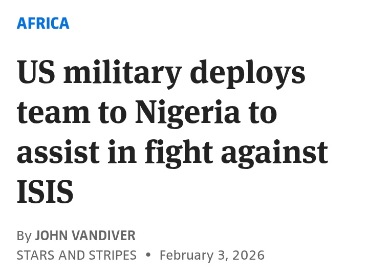 For the first time, the US confirms today that "a team of specialists" were sent to Nigeria to support government forces against the Islamic State (IS-Sahel and ISWAP).

AFRICOM commander Anderson said this development came following a meeting with Nigerian President Tinubu in